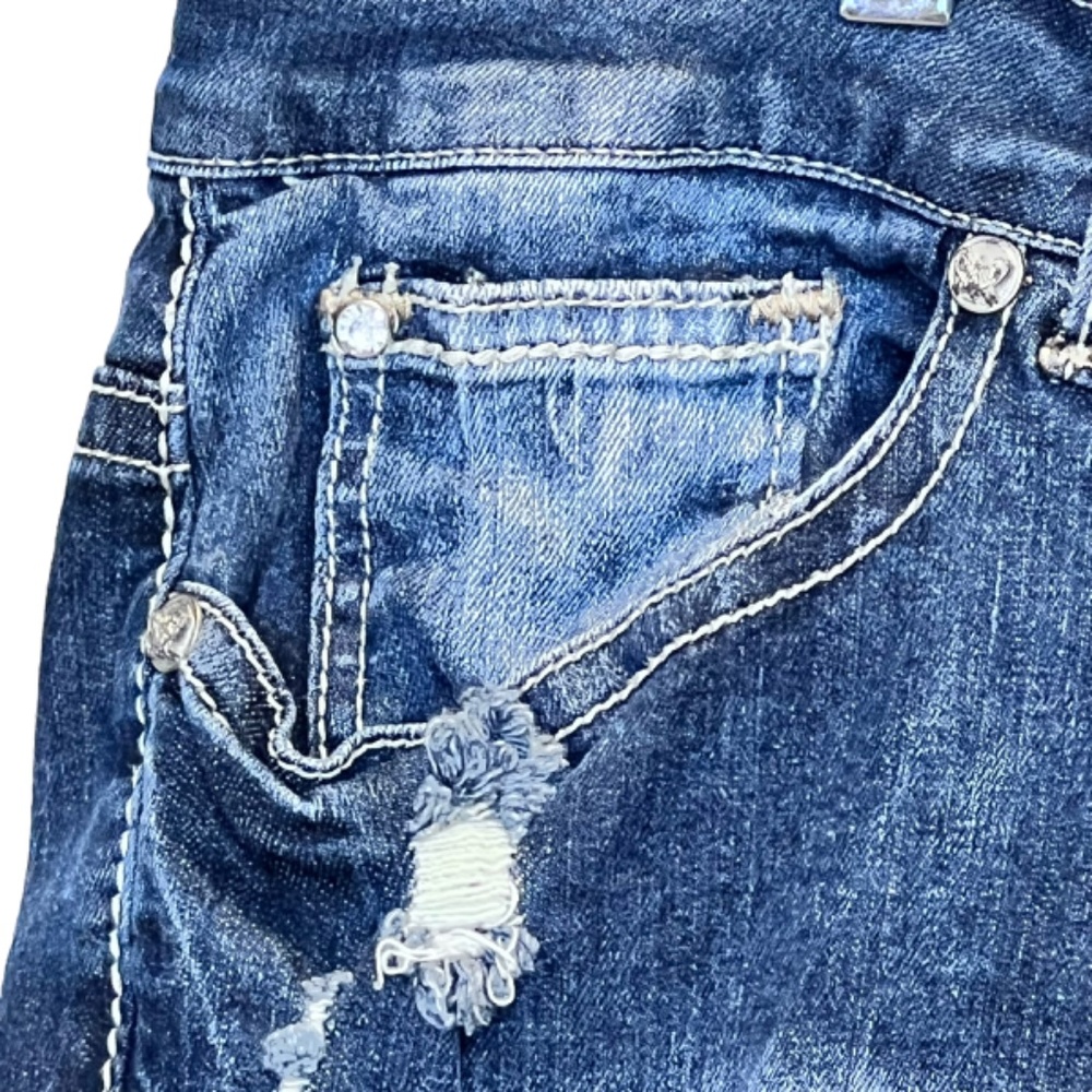 Zanadi Distressed Jewel Embellished Cross Distressed Jeans Size 22 - Picture 6 of 12